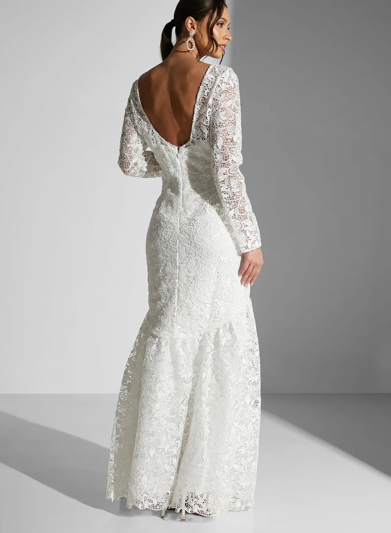 Chi-Chi London Josette Fishtail Hem Lace Dress