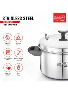 Classic Essentials Classic Essentials Stainless Steel Idli Cooker with 4 Plates | Idli/Dhokla/Momos Maker & Steamer | Bakelite Handle | Gas Stove and Induction Compatible | Kitchen Accessories | Silver  - Image 3