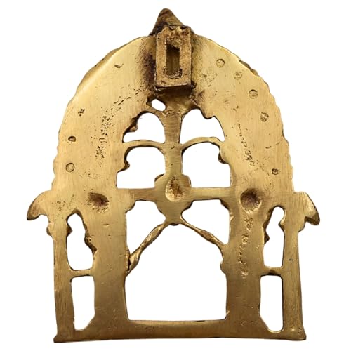 Bhunes Brass Prabhavali for Lord Murti – Decorative Mandir Arch Frame, Handcrafted Hindu Idol Pooja Arch, Temple God Idol Frame, Carved Traditional Peetal, Gold, 5.5 Inch, 1 Piece - Image 5