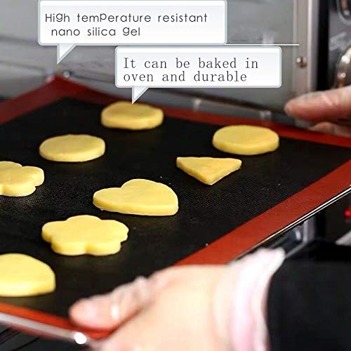 Asenky Silicone hollow Baking Mat Sheet, Set of 2. NonStick Oven Liner Perforated Mesh Pad, baked biscuits non-stick high temperature mat, breathable fiberglass baking mat, double-sided available. - Image 3