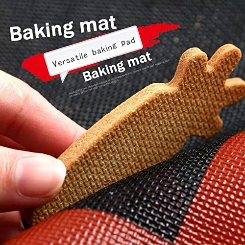 Asenky Silicone hollow Baking Mat Sheet, Set of 2. NonStick Oven Liner Perforated Mesh Pad, baked biscuits non-stick high temperature mat, breathable fiberglass baking mat, double-sided available. - Image 4