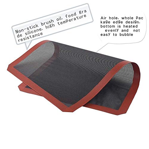 Asenky Silicone hollow Baking Mat Sheet, Set of 2. NonStick Oven Liner Perforated Mesh Pad, baked biscuits non-stick high temperature mat, breathable fiberglass baking mat, double-sided available. - Image 2