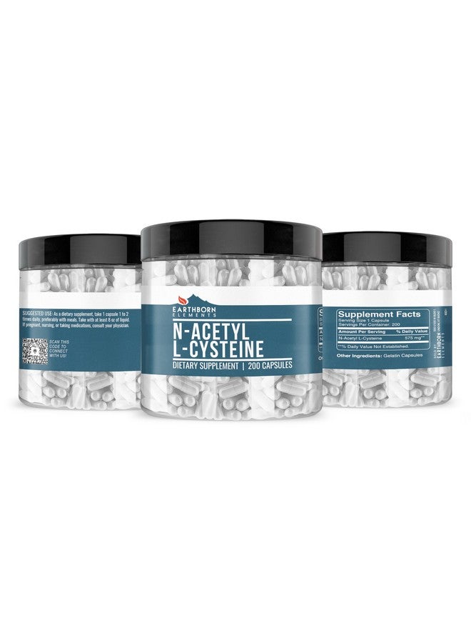 Earthborn Elements NAC N-Acetyl L-Cysteine 200 Capsules, Pure & Undiluted, No Additives - Image 4