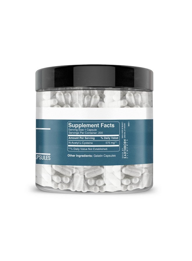 Earthborn Elements NAC N-Acetyl L-Cysteine 200 Capsules, Pure & Undiluted, No Additives - Image 2