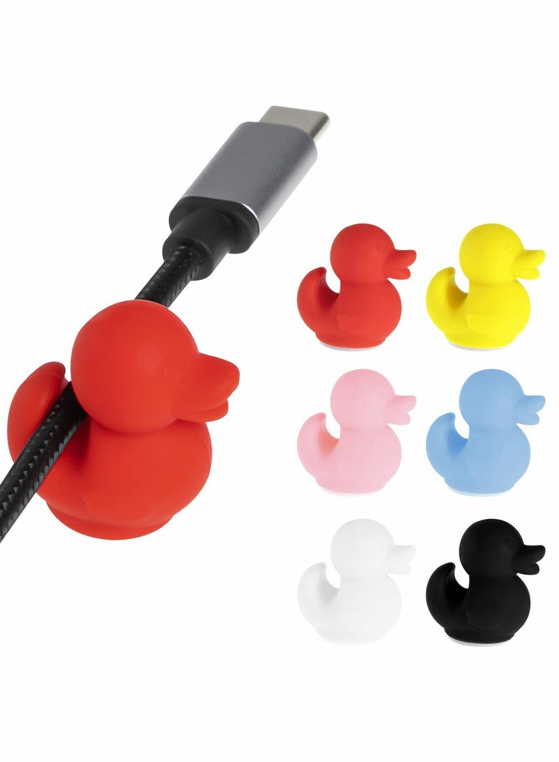 KASTWAVE Cable Clips, 6 Pcs Self-Adhesive Colorful Earphone Charge Cords Organizer - Image 1