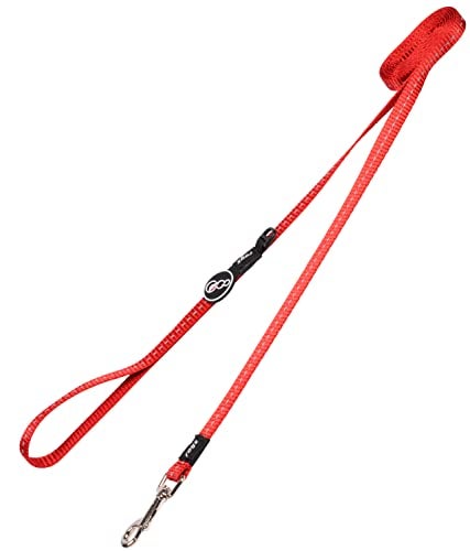 Rogz Reflective Dog Leash for Small Dogs 38 wide 6 long Red - Image 1