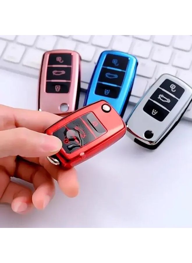 Blue Portable Auto TPU Car Key Case Cover Compatible with Multiple Vehicle Models - Image 5