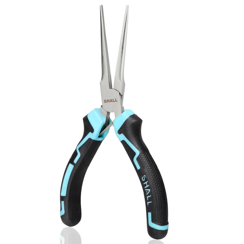 SHALL 6" Mini Needle Nose Pliers, Long Nose Pliers w/Comfort Grip Handles & Non-Serrated Drop Forged Steel Jaws, Small Needle Nose Pliers for Jewelry Making, Wire Wrapping, Crafts, Electronic Repair - Image 1