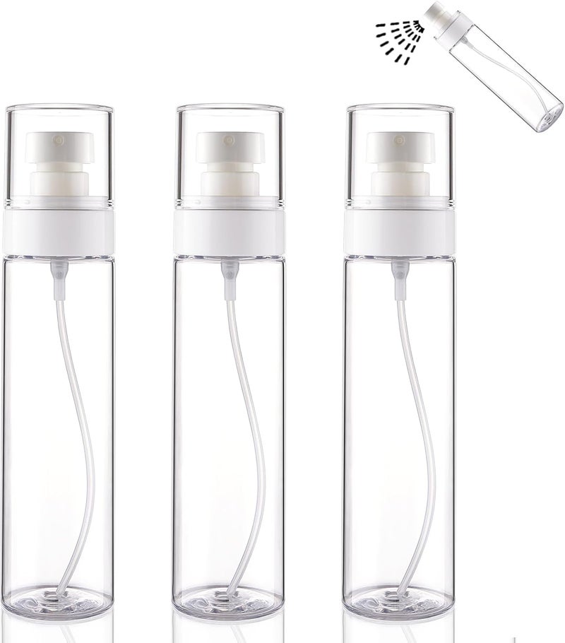 Cosywell Fine Mist Spray Bottles TSA Approved 34oz100ml 3 Pack Leak Proof Travel Size Bottles Refillable Plastic Hair Spray Bottle for Perfume Skincare Toners Water Cosmetics 3Clear