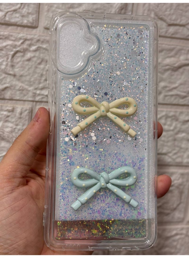 غطاء خلفي مع فيونكة متوافق مع هاتف Samsung A06 / A07 - Image 1