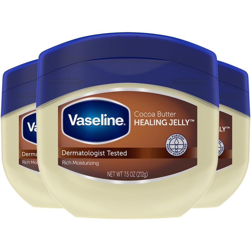 Vaseline Blueseal Rich Conditioning Jelly 7.5 oz- Cocoa Butter 3-pack. - Image 1