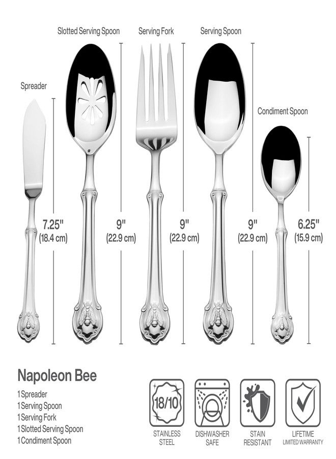 Wallace Napoleon Bee 5 Piece Stainless Steel Hostess Serving Set - Image 3