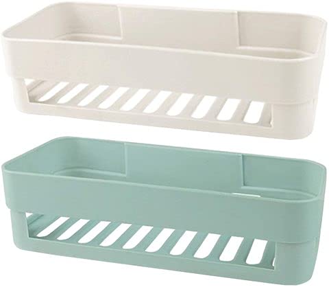 BRUSHFINCH Multipurpose ABS Plastic Strong Adhesive Kitchen & Bathroom Wall Shelf, Without Drilling Holder, Storage Rack, Bathroom Corner Shelf Rack & Wall Shelves,Shower Rack-Random Color-Pack of 1. - Image 2