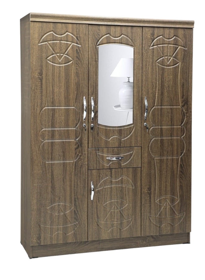 SULSHA 3 Door Wooden Wardrobe Cabinet Cupboard Engineered Wood Perfect Modern Stylish Heavy Duty With Mirror  - Image 1