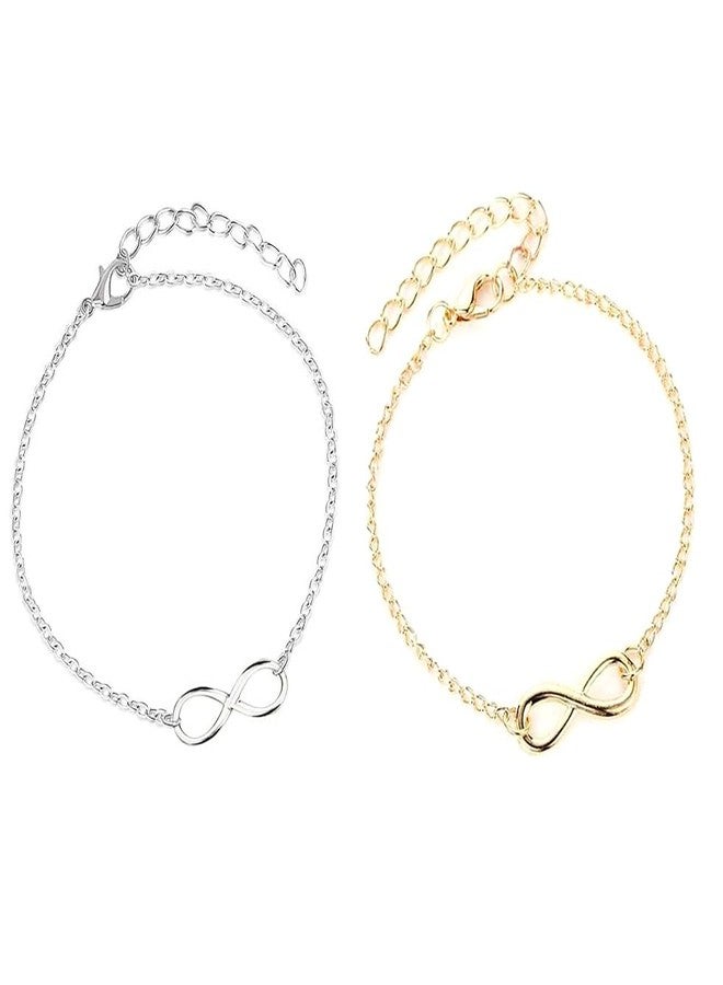 Sorellaz Womens Infinity Chain Anklets: Pack of 2 (SR/FAJEWLK21-BCB) (PackOf2Combo1) - Image 1
