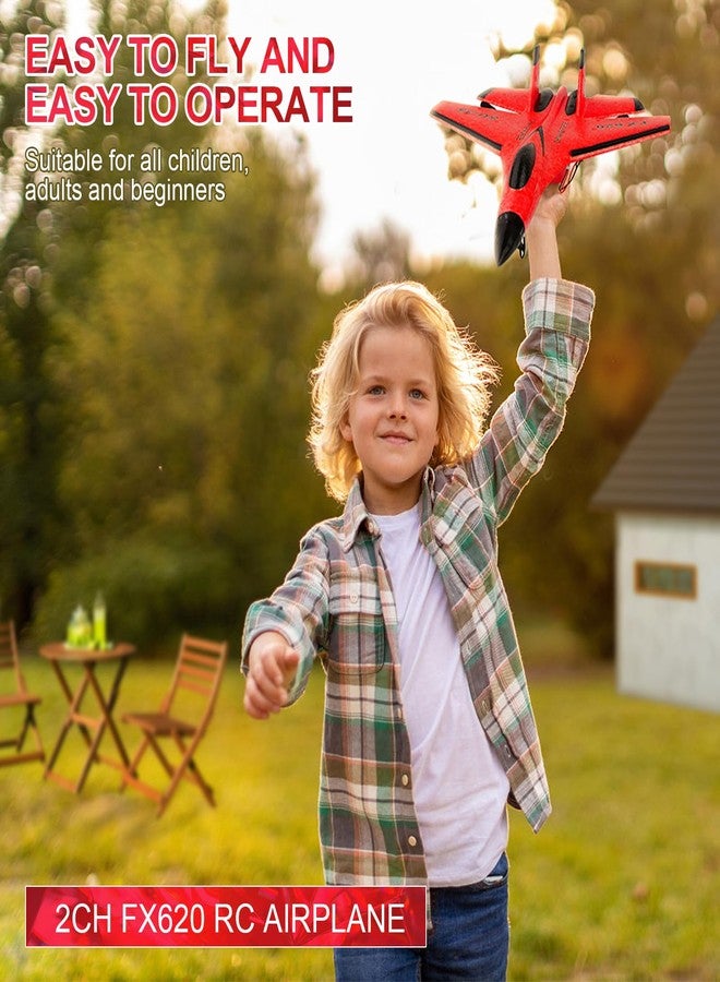 Beffkkip RC Airplane 2CH RC Plane 2.4GHz Remote Control Plane RTF SU35 RC Jet Easy to Fly FX620 Airplane Toys rc Planes for Adults, Kids and Beginner with Night Lights（Red） - Image 3