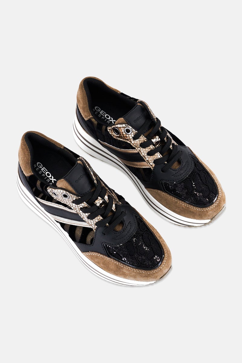 GEOX Women D Kency B Lace Up Casual Shoes, Multicolor - Image 4