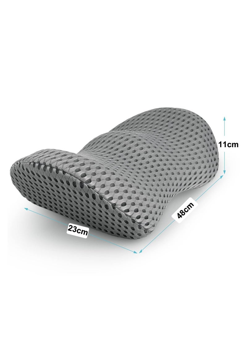 Gray Lumbar Support Pillow,Relieves Lower Back Pain,Lumbar Support Pillow for Office Chairs and Car Seats