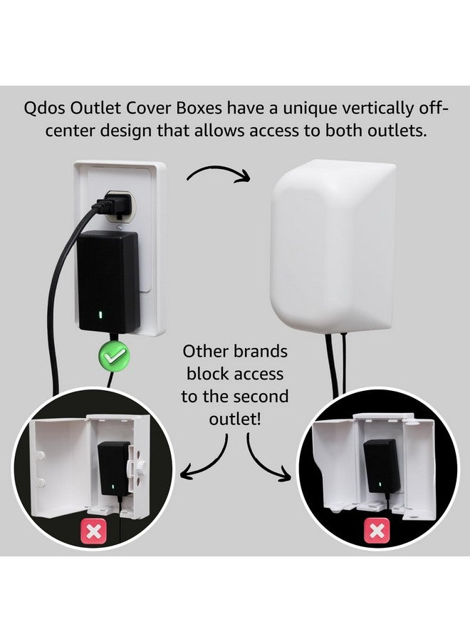 Qdos Safety Large Outlet Cover Box for Baby Proofing Outlets | Secure Hidden Lock | Oversized Interior for Bulky Plugs, Charging Blocks & Adapters | Modern Universal Design | Easy Install | 1 Pack - Image 2