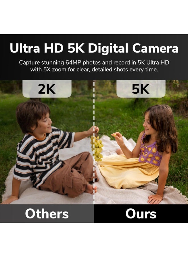 PROMAGE PROMAGE PC300 64MP 5K Ultra HD+ Digital Camera – Dual SONY Sensors, 5x Optical Zoom, 3.2″ Display, External Mic & HDMI Support - Image 2