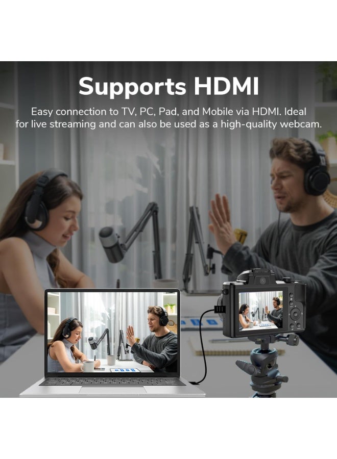 PROMAGE PROMAGE PC300 64MP 5K Ultra HD+ Digital Camera – Dual SONY Sensors, 5x Optical Zoom, 3.2″ Display, External Mic & HDMI Support - Image 4