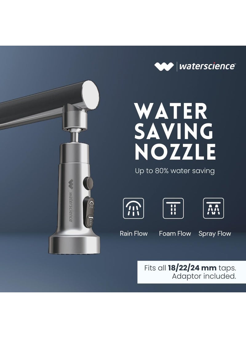 WaterScience WaterScience Tap Extension for Kitchen Sink 3 Flow Modes Flexible Faucet Extender for Taps Aerators for Water Tap Upto 80 Water Saving Wide  - Image 3
