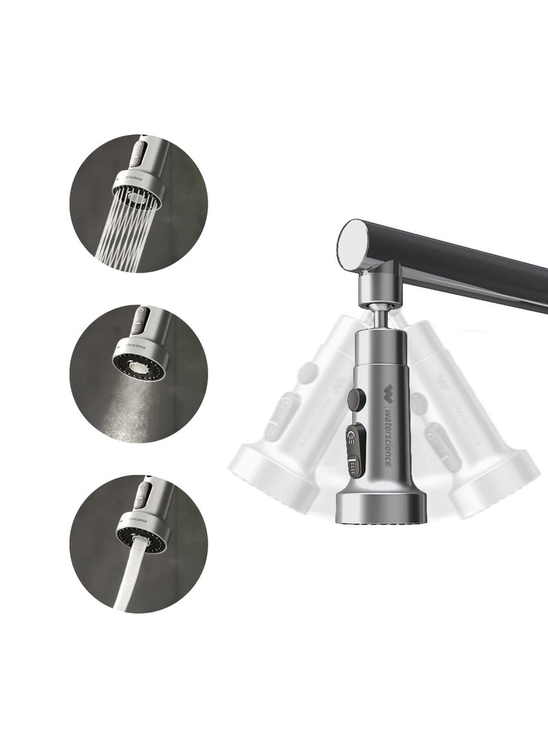WaterScience WaterScience Tap Extension for Kitchen Sink 3 Flow Modes Flexible Faucet Extender for Taps Aerators for Water Tap Upto 80 Water Saving Wide  - Image 1