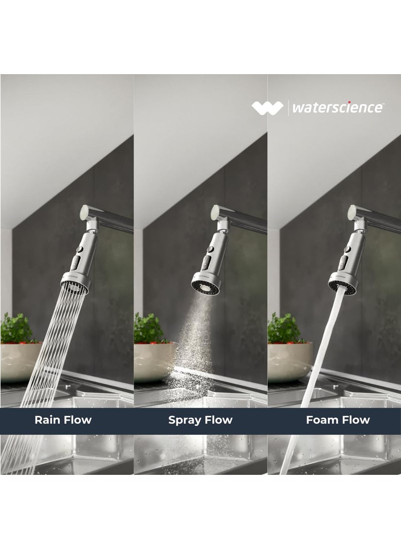 WaterScience WaterScience Tap Extension for Kitchen Sink 3 Flow Modes Flexible Faucet Extender for Taps Aerators for Water Tap Upto 80 Water Saving Wide  - Image 5
