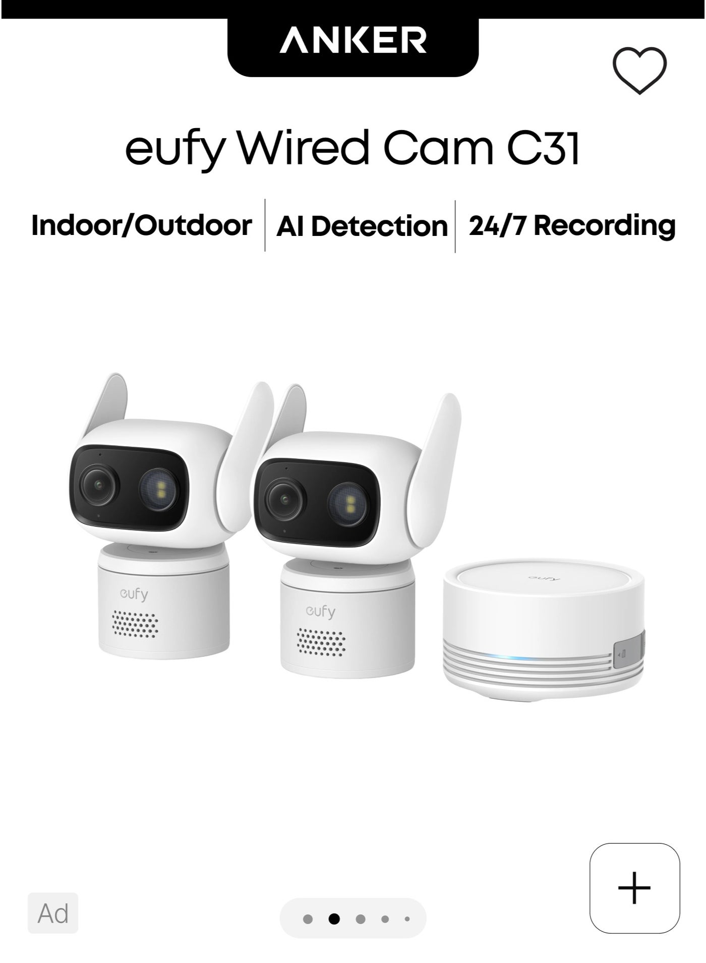 eufy Eufy Wired Cam C31 2-cam Kit