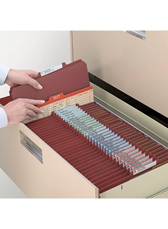 Smead Pressboard Classification File Folder With Safeshield Fasteners 2 Dividers 2" Expansion Letter Size Red 10 Per Box 14073 - Image 4