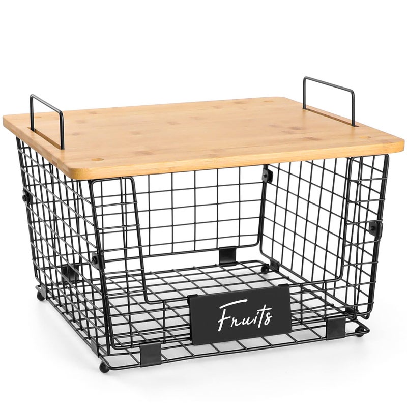 Kitchen Storage Basket with Lid - Image 2