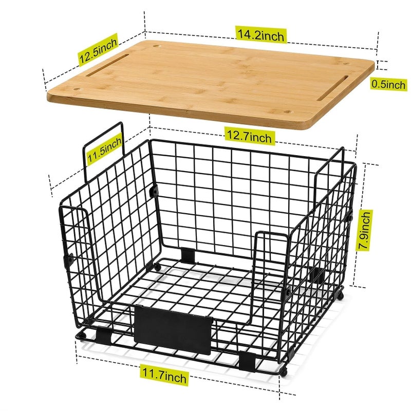 Kitchen Storage Basket with Lid - Image 3