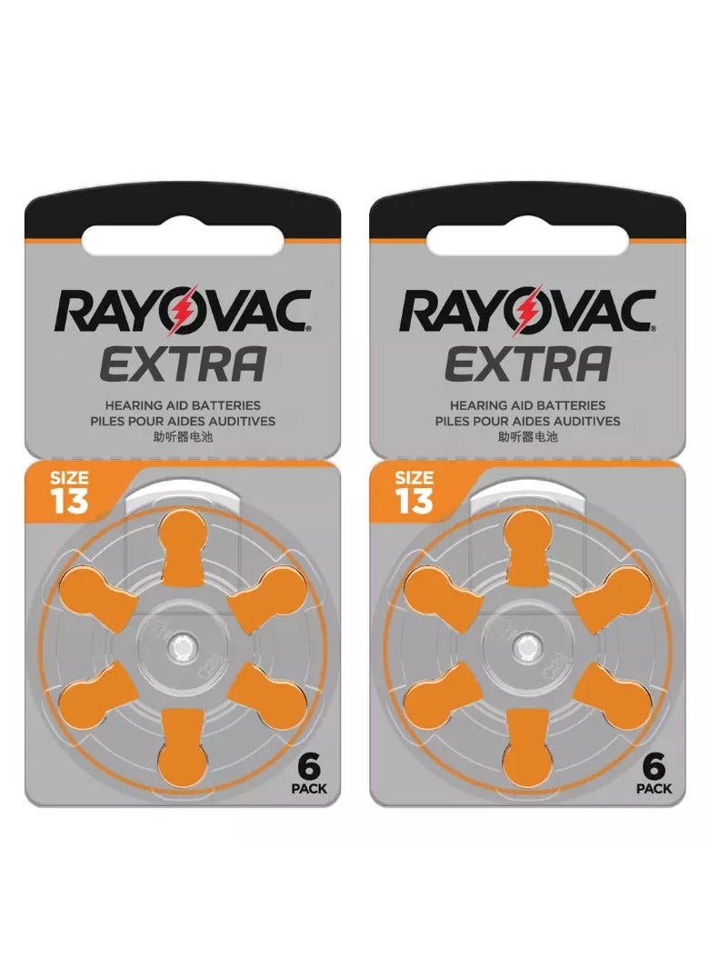 Rayovac 12-Pieces Rayovac Extra (Size 13) Hearing Aid Batteries Zinc-Air 0% Mercury