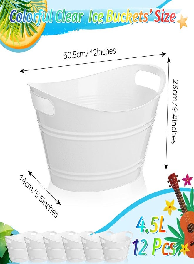 ميكو دلو ثلج بلاستيكي من ميكو، سعة 4.5 لتر، مزود بمقابض، حوض تخزين بيضاوي، دلو مشروبات ثلجي كبير الحجم، مناسب للحفلات والبارات، لحفظ زجاجات النبيذ والبيرة والشمبانيا والمشروبات (أبيض). - Image 2