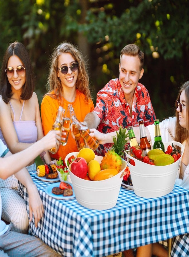 ميكو دلو ثلج بلاستيكي من ميكو، سعة 4.5 لتر، مزود بمقابض، حوض تخزين بيضاوي، دلو مشروبات ثلجي كبير الحجم، مناسب للحفلات والبارات، لحفظ زجاجات النبيذ والبيرة والشمبانيا والمشروبات (أبيض). - Image 4