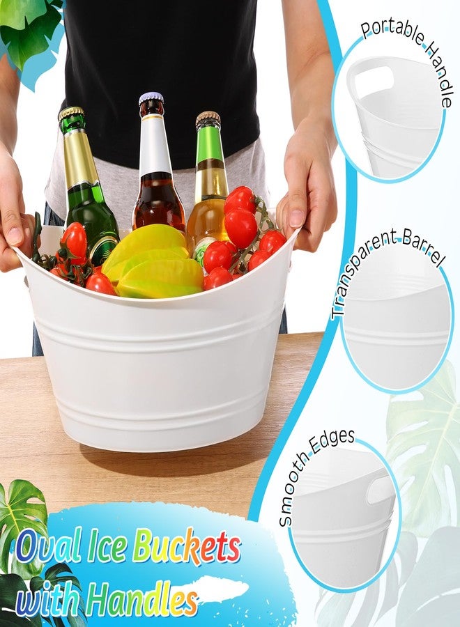 ميكو دلو ثلج بلاستيكي من ميكو، سعة 4.5 لتر، مزود بمقابض، حوض تخزين بيضاوي، دلو مشروبات ثلجي كبير الحجم، مناسب للحفلات والبارات، لحفظ زجاجات النبيذ والبيرة والشمبانيا والمشروبات (أبيض). - Image 3