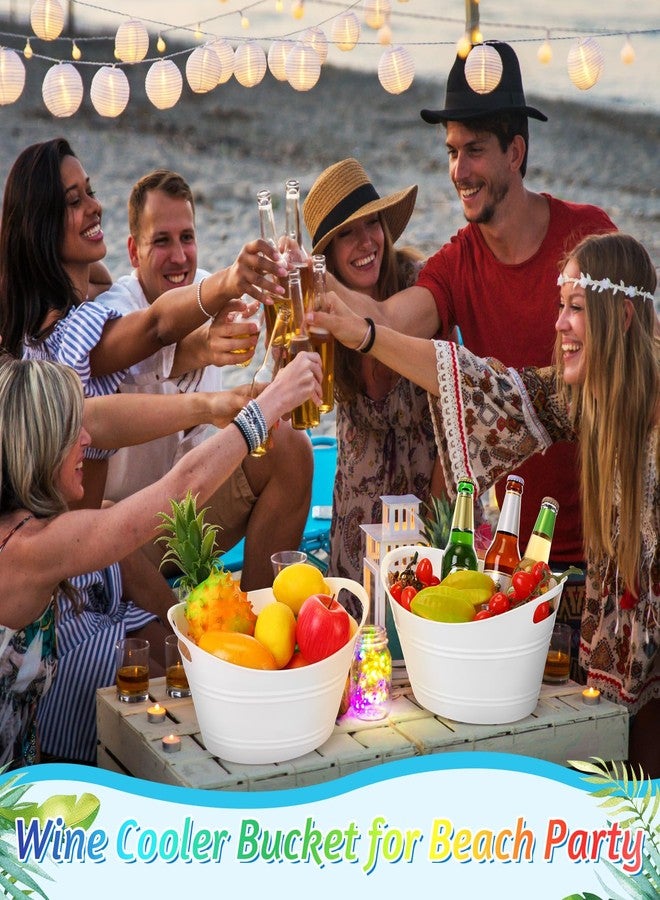 ميكو دلو ثلج بلاستيكي من ميكو، سعة 4.5 لتر، مزود بمقابض، حوض تخزين بيضاوي، دلو مشروبات ثلجي كبير الحجم، مناسب للحفلات والبارات، لحفظ زجاجات النبيذ والبيرة والشمبانيا والمشروبات (أبيض). - Image 5