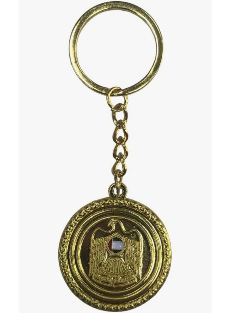 SEDRA | UAE National Emblem Falcon Design Metal Keychain, Gold-Tone - Image 1