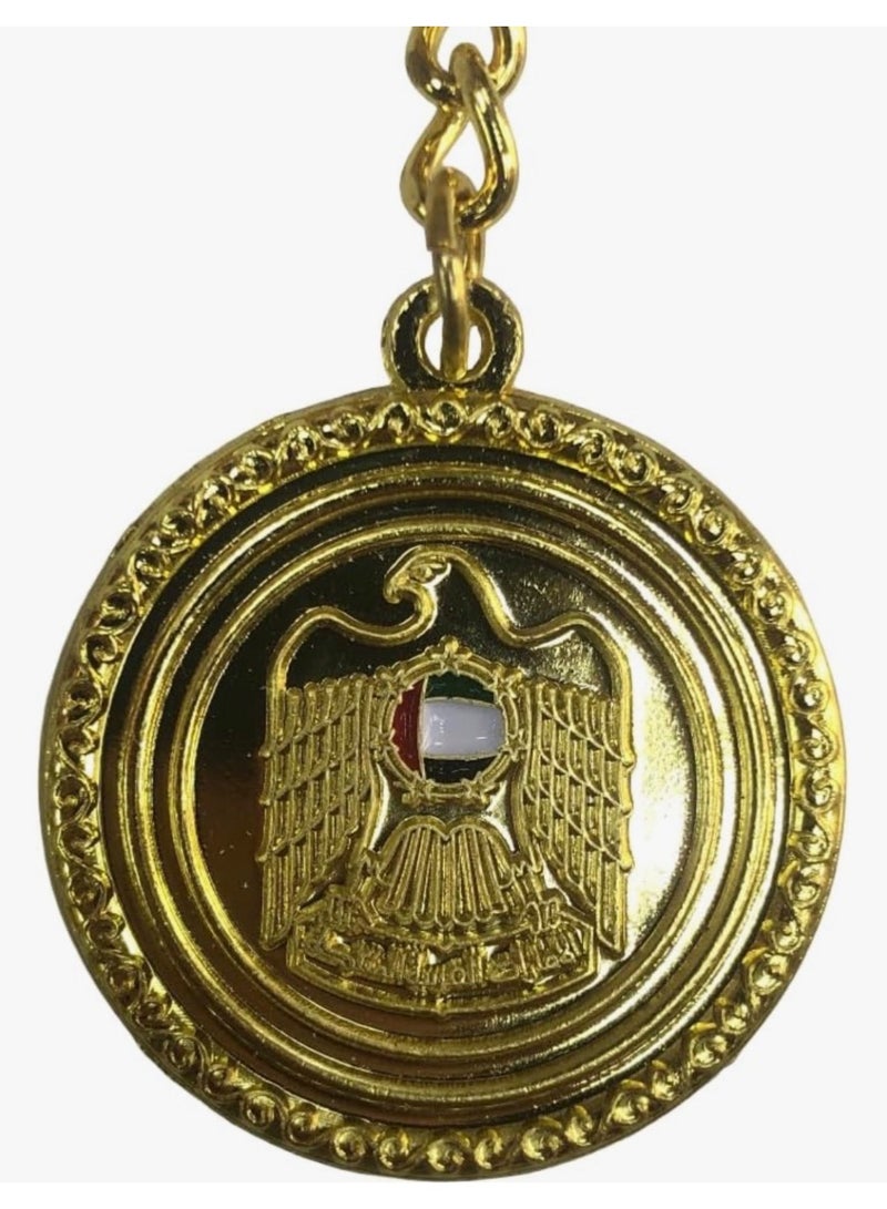 SEDRA | UAE National Emblem Falcon Design Metal Keychain, Gold-Tone - Image 2