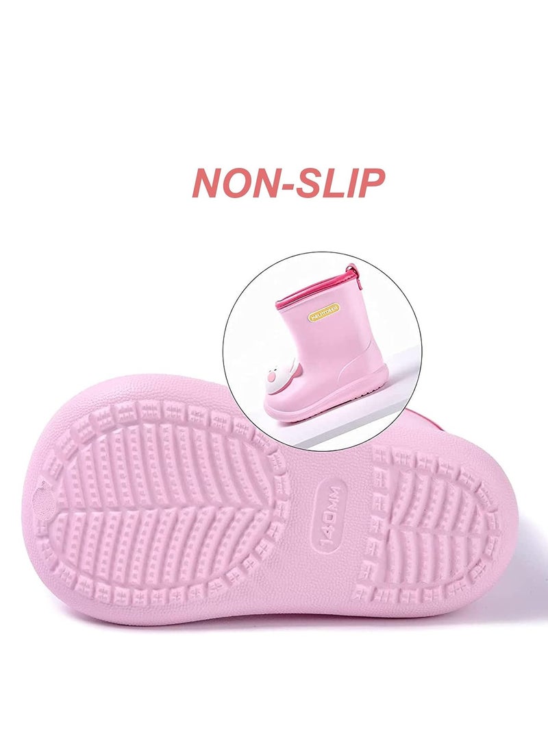 SYOSI أحذية المطر للأطفال الصغار، مقابض سهلة الارتداء، أنماط للبنات، أحذية ويليز للأولاد، أحذية مطاطية مضادة للانزلاق ومقاومة للماء، للاستخدام في الماء والشاطئ واللعب في الهواء الطلق - Image 3