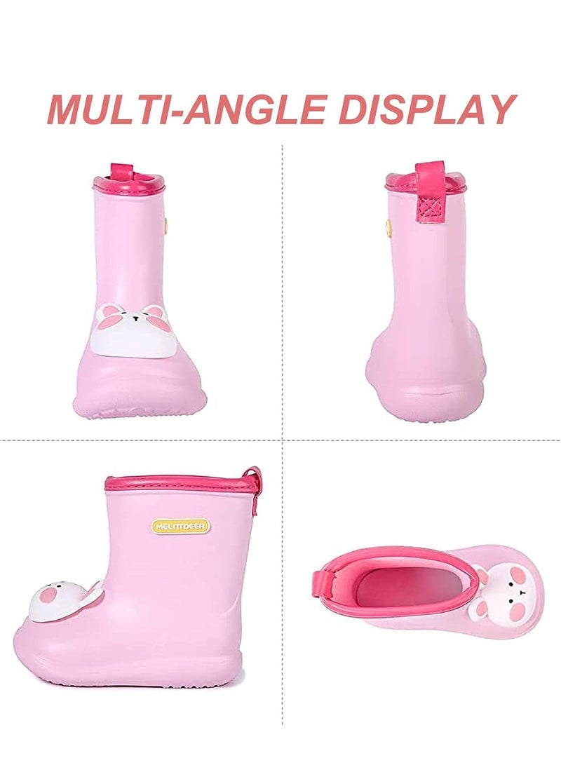 SYOSI أحذية المطر للأطفال الصغار، مقابض سهلة الارتداء، أنماط للبنات، أحذية ويليز للأولاد، أحذية مطاطية مضادة للانزلاق ومقاومة للماء، للاستخدام في الماء والشاطئ واللعب في الهواء الطلق - Image 4