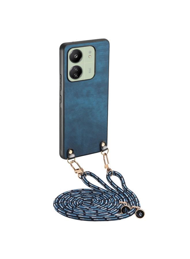 Case For Xiaomi Redmi 13C Vintage Leather PC Back Cover Phone Case with Crossbody Strap