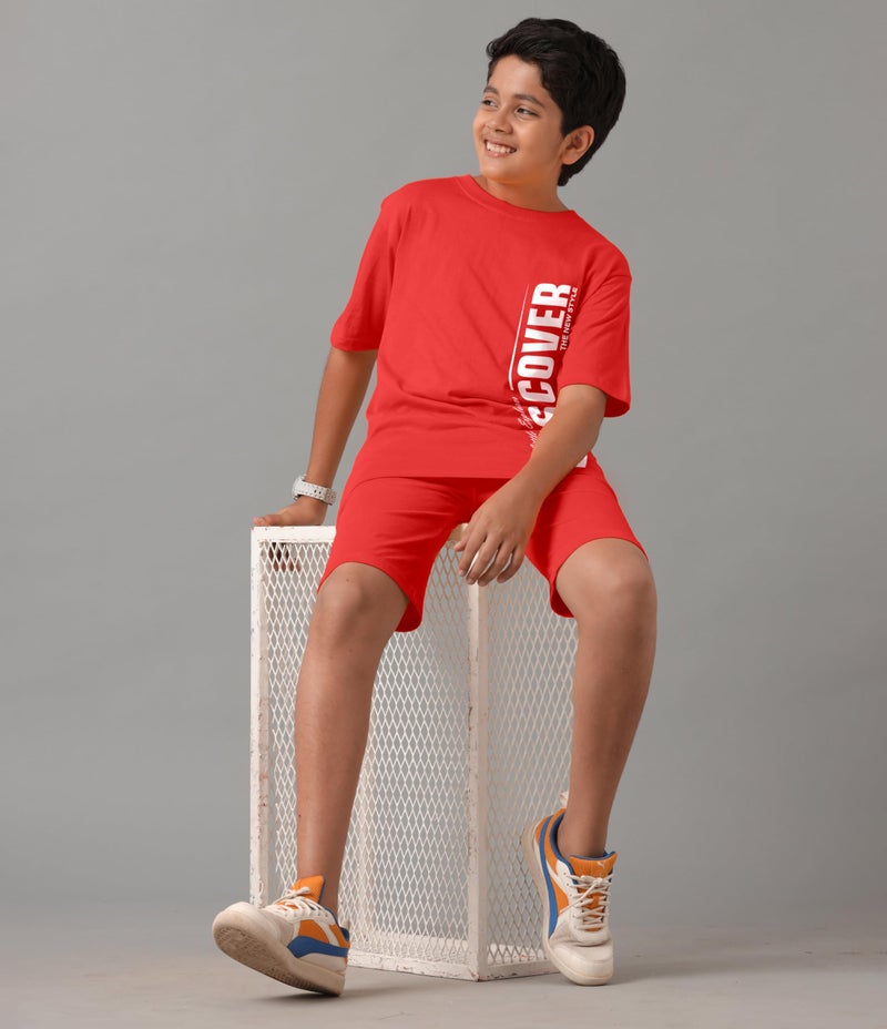 KYDA KIDS® Boys 100% Pure Combed Cotton Co-ord Clothing Set Premium Printed T-Shirt & Shorts | Relaxed Fit Summer Outfit for Kids - Image 5