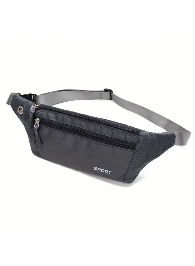 Unisex Waist Pack Hands Free Running Gym Travel Belt Bag With Adjustable Strap Compact Lightweight Design For Phone Keys Cards Secure Zipper Closure Ideal For Jogging Cycling Hiking Black - Image 3