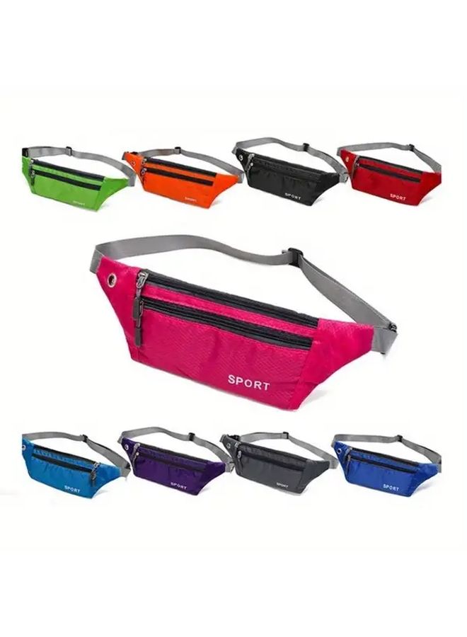 Unisex Waist Pack Hands Free Running Gym Travel Belt Bag With Adjustable Strap Compact Lightweight Design For Phone Keys Cards Secure Zipper Closure Ideal For Jogging Cycling Hiking Black - Image 1