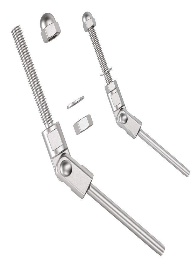 BLIKA 20 Pack T316 Stainless Steel 180 Degree Adjustable Angle Swage Threaded Stud Tension End fit 3/16" Wire Rope Cable, Angle Cable Railing - Image 4