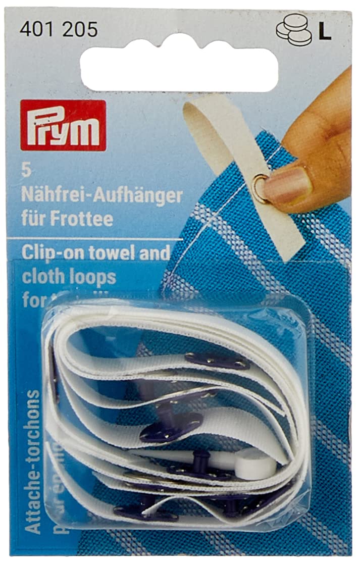 PRYM 401205 Clip-on towel and cloth loops / Towel clips suitable for towelling; white, 5 pieces - Image 1