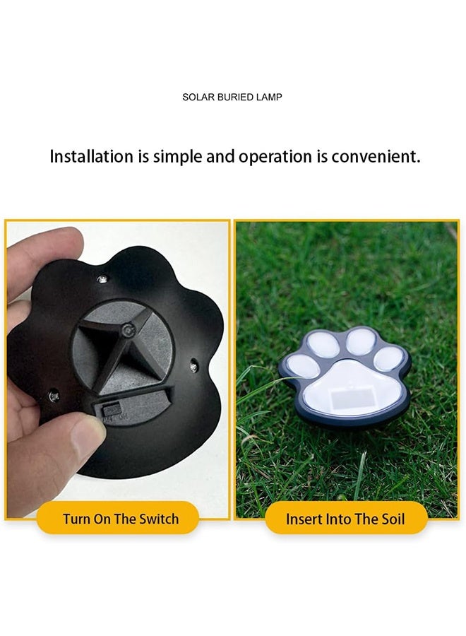 مصابيح شمسية على شكل بصمة المخلب عبارة عن طقم مكون من قطعتين، مصباح شمسي على شكل بصمة قدم الحيوان الأليف، للحديقة، الفناء، التراس، الشرفة، الحدائق والعشب. - Image 4