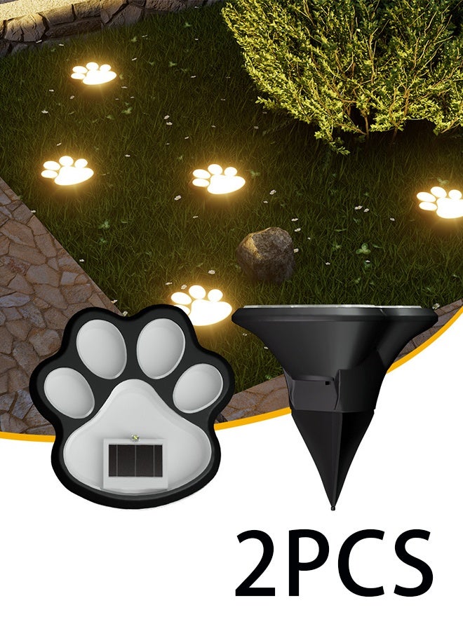 مصابيح شمسية على شكل بصمة المخلب عبارة عن طقم مكون من قطعتين، مصباح شمسي على شكل بصمة قدم الحيوان الأليف، للحديقة، الفناء، التراس، الشرفة، الحدائق والعشب. - Image 1