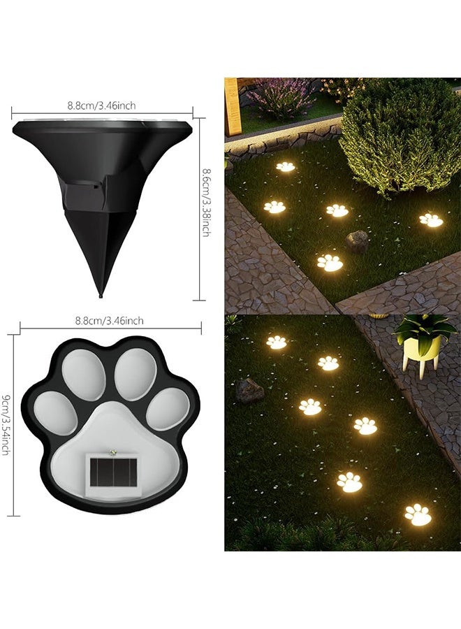 مصابيح شمسية على شكل بصمة المخلب عبارة عن طقم مكون من قطعتين، مصباح شمسي على شكل بصمة قدم الحيوان الأليف، للحديقة، الفناء، التراس، الشرفة، الحدائق والعشب. - Image 2